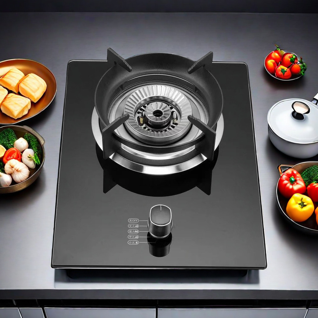 Most Popular Kitchen Appliances, Black Tempered Glass Table, Quality Assurance China Single Burner Gas Stove, Single Gas Hob