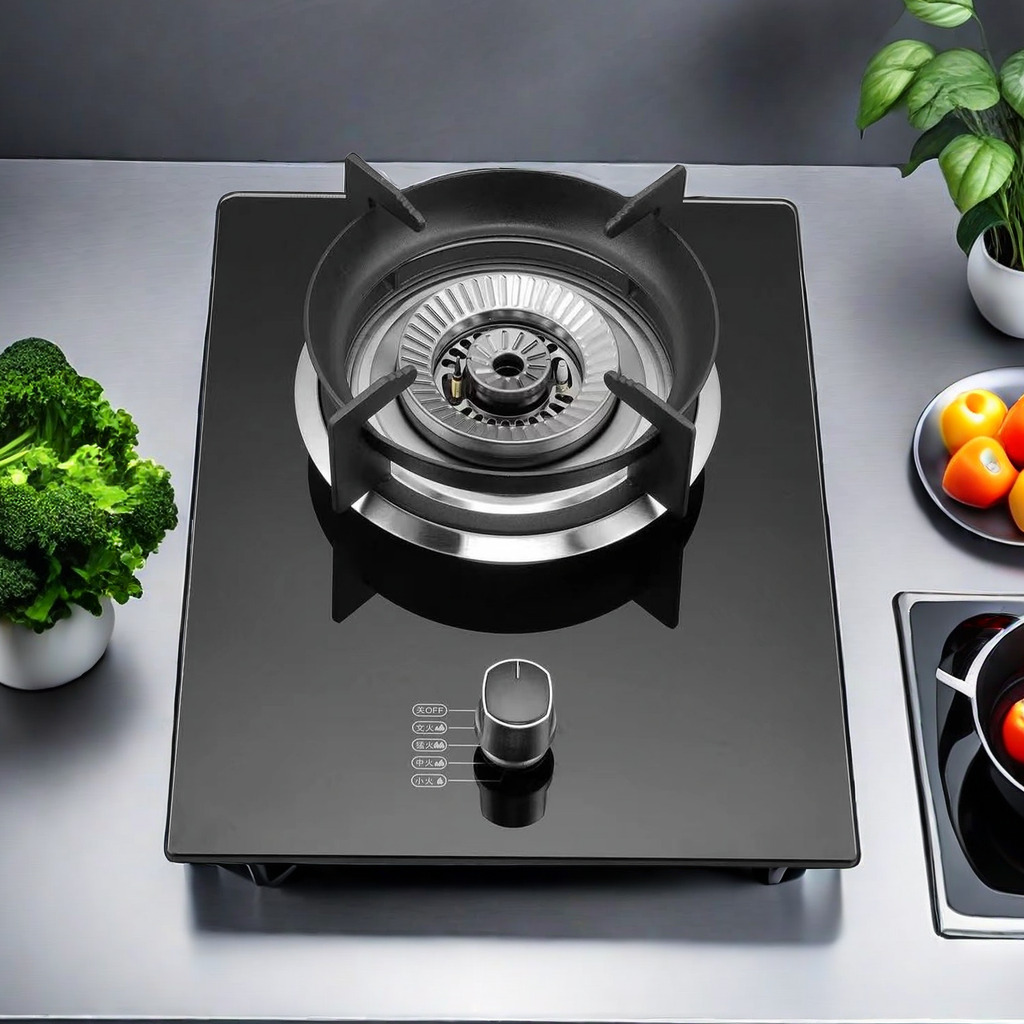 Most Popular Kitchen Appliances, Black Tempered Glass Table, Quality Assurance China Single Burner Gas Stove, Single Gas Hob