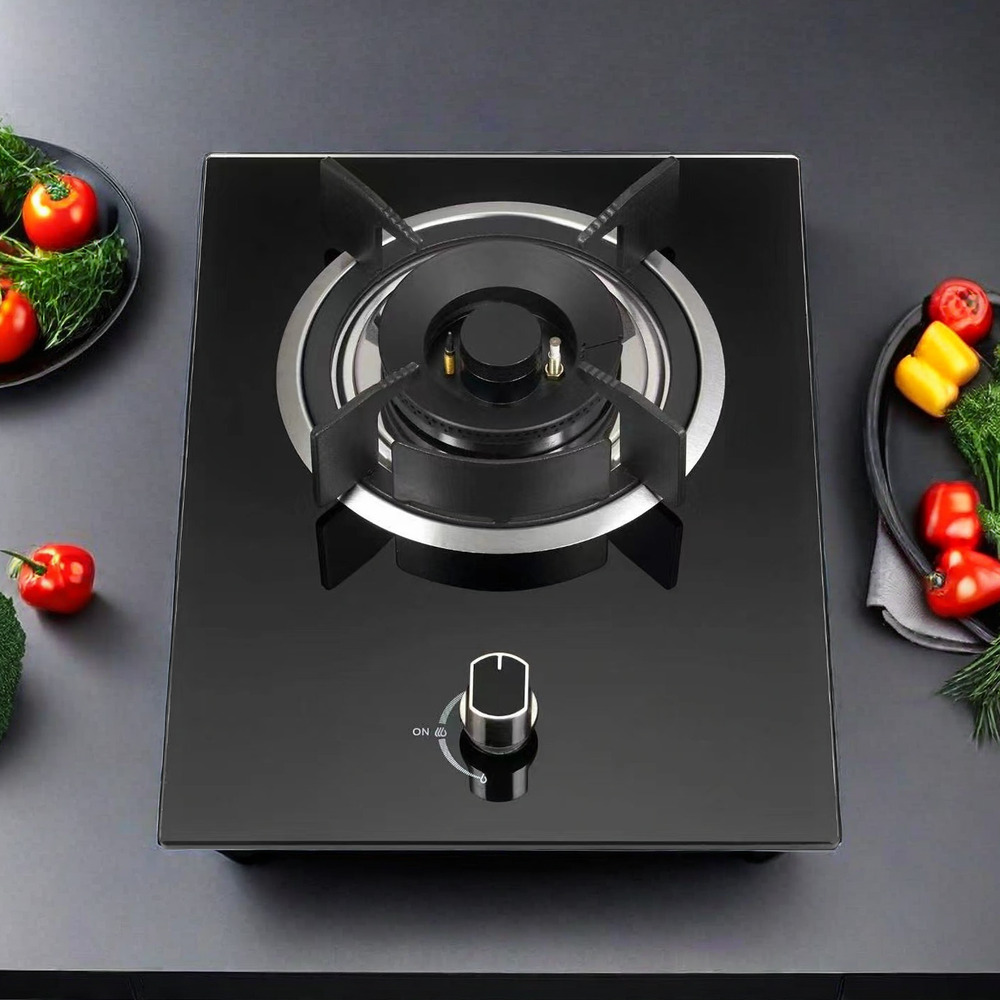 Factory Wholesale Cheap Price Built-in Tempered Glass Single Burner Gas Stove, Portable Gas Hob for Kitchen Appliances