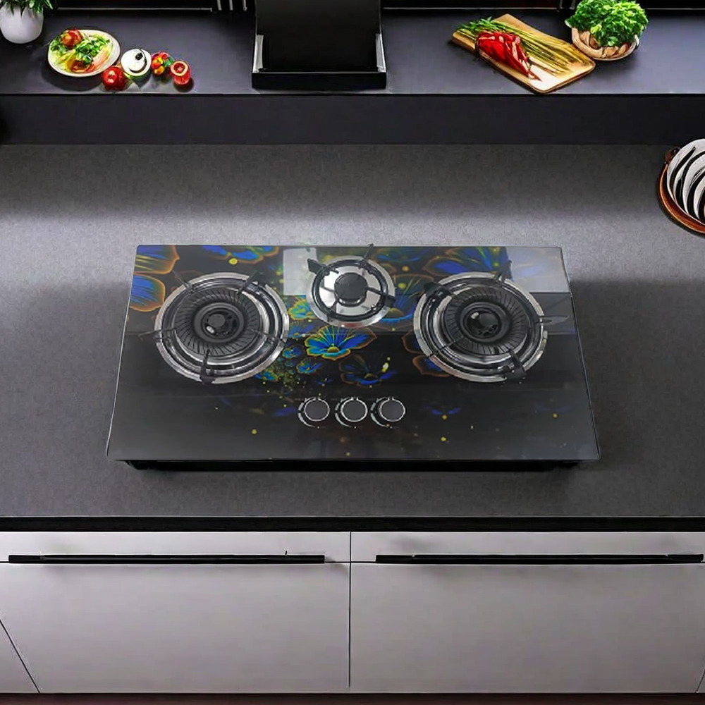 THREEMI FACTORY Wholesale Price Built-in 3 Burner Tempered Glass Gas Cooker and Hob, Electric Stove for Kitchen Appliances