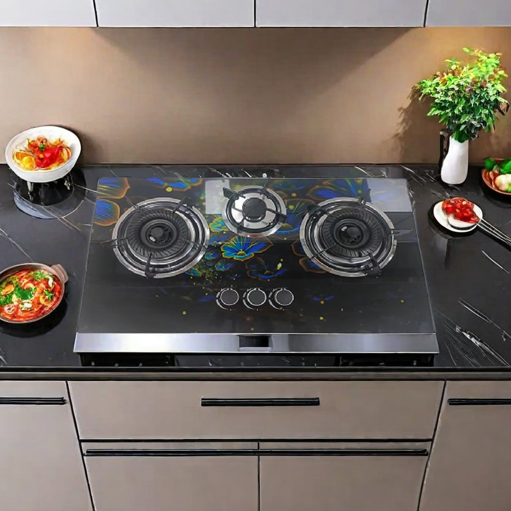 THREEMI FACTORY Wholesale Price Built-in 3 Burner Tempered Glass Gas Cooker and Hob, Electric Stove for Kitchen Appliances