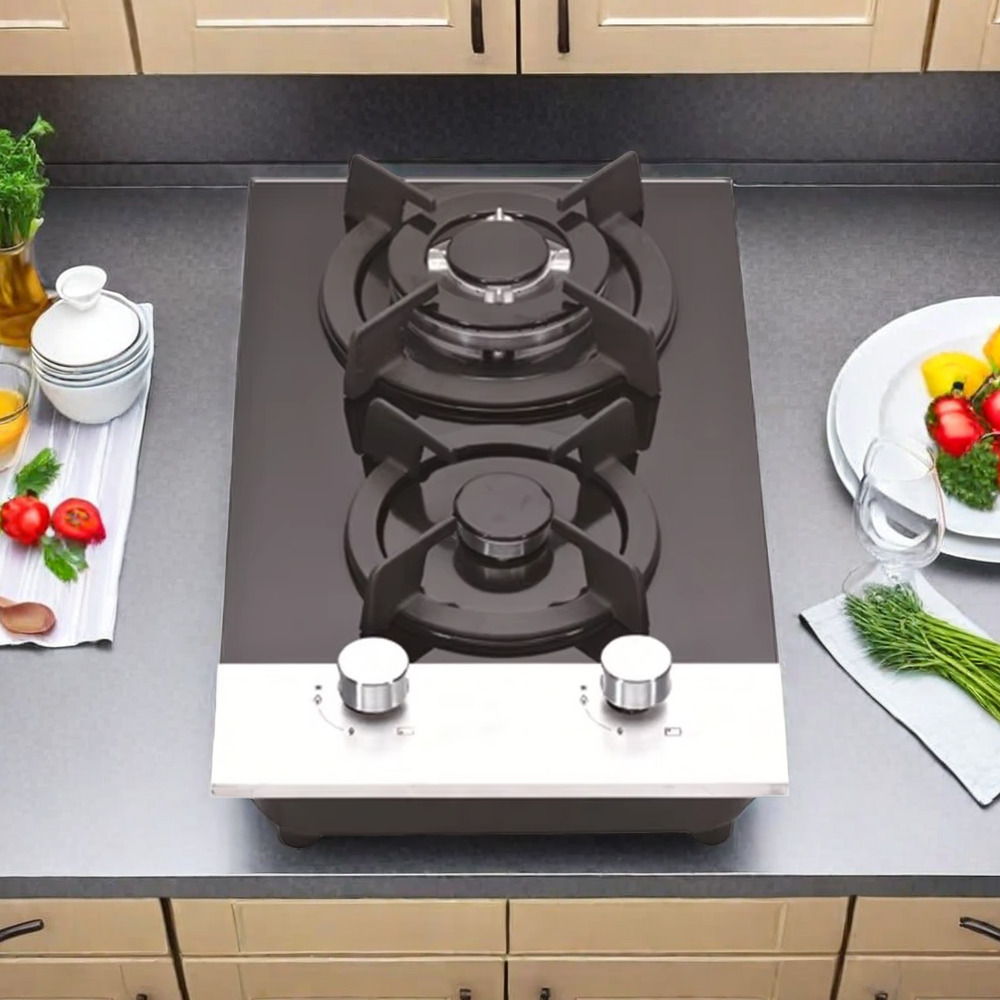 Wholesale Auto Ignition 2 Burner Tempered Glass Gas Stove, Built-in Gas Hob and Cooktop for Sale