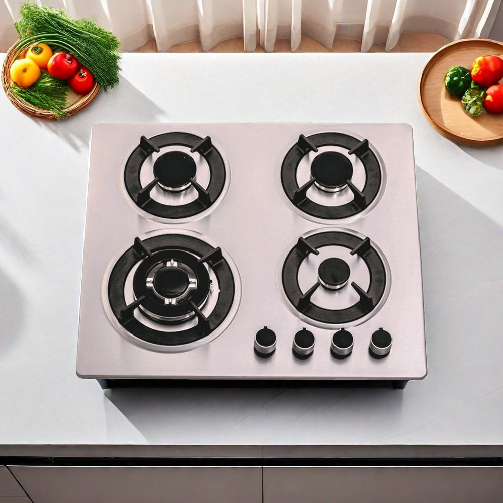 THREEMI FACTORY Hot Sale 4 Burner Built-In Gas Hob Cooktop High Quality Safety Household Kitchen Appliance