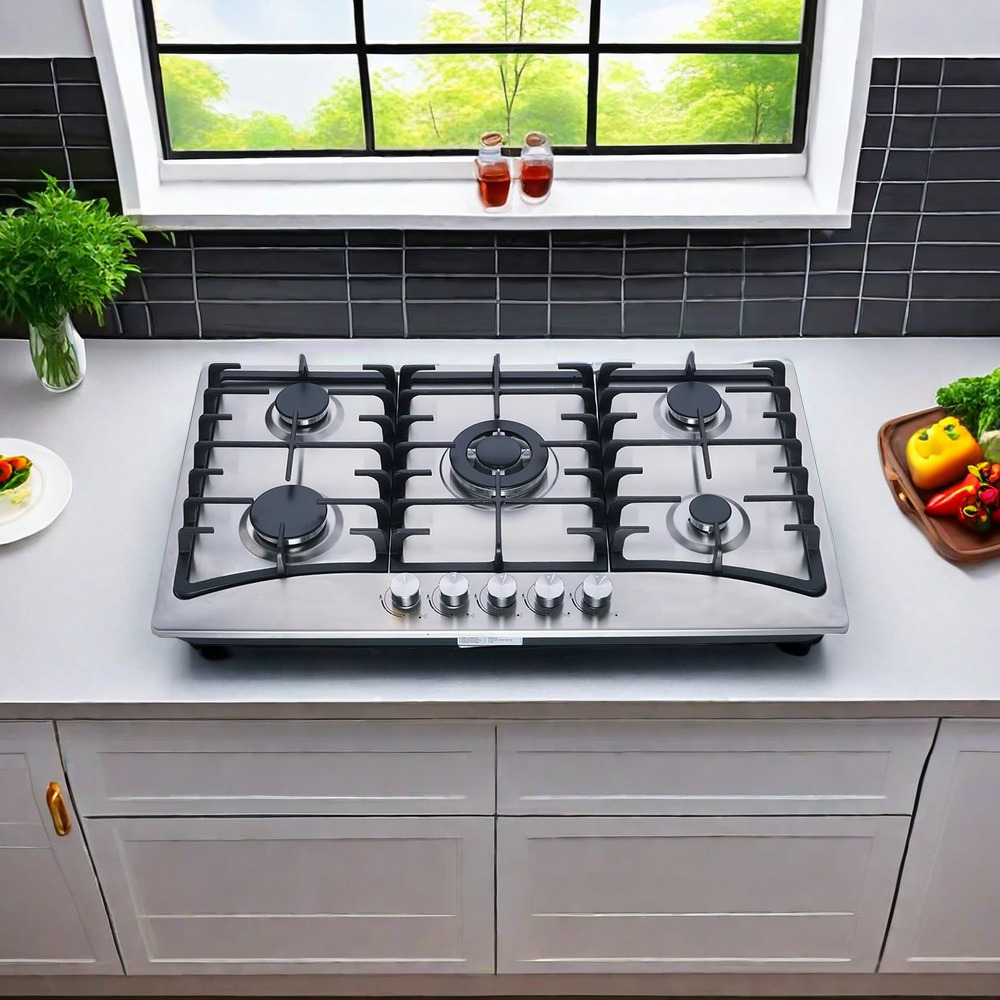 THREEMI FACTORY Wholesale Hot Style Stainless Steel Built In 5 Burner Gas Hob Kitchen Appliance for Professional Cooking