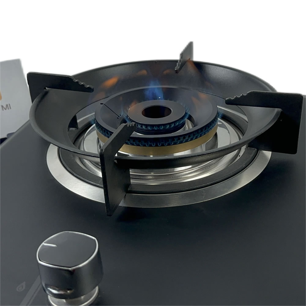 Cheap Wholesale Single Burner Gas Stove with Built In Table and Black Tempered Glass for Home and Kitchen Appliances