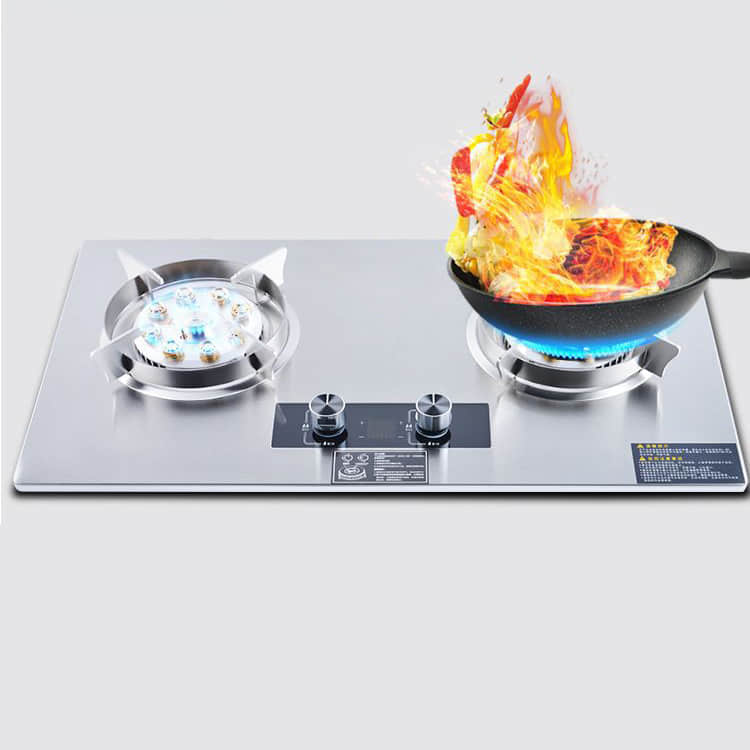 THREEMI Factory Direct Hot Sale Stainless Steel 2 Burner Built In Gas Cooktop with Timer for Home Kitchen