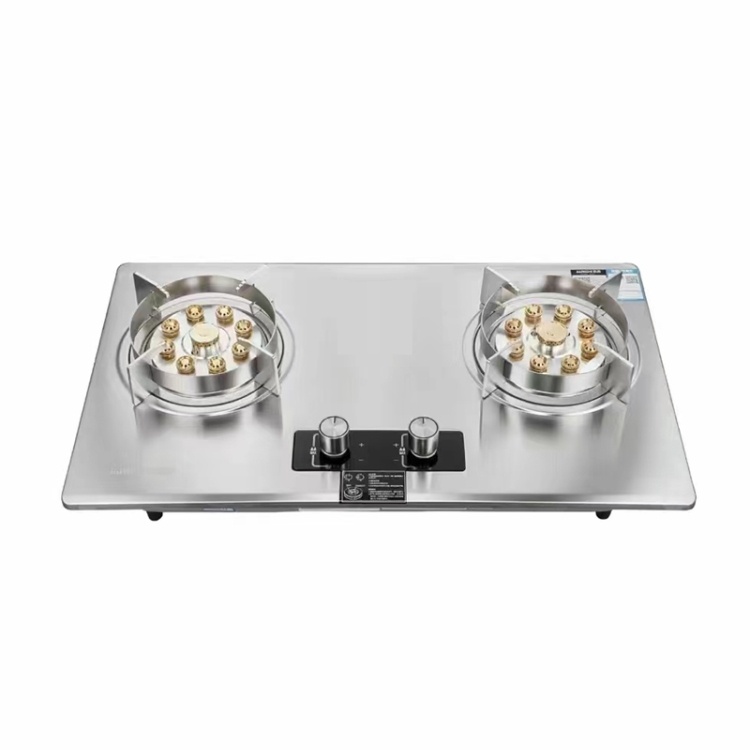 THREEMI Factory Direct Hot Sale Stainless Steel 2 Burner Built In Gas Cooktop with Timer for Home Kitchen