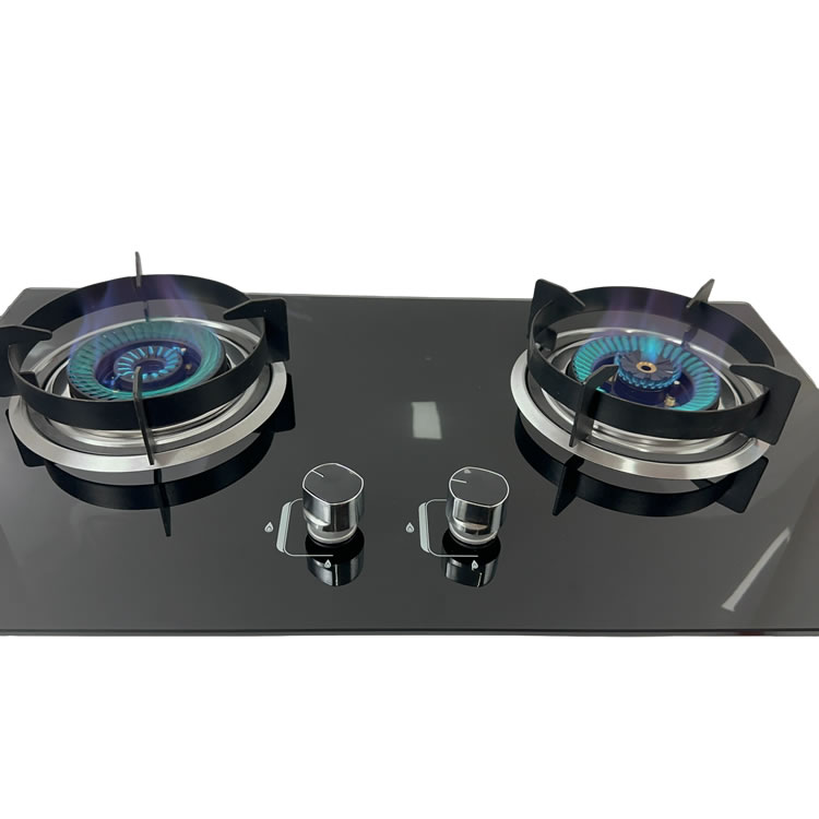 Factory Wholesale Household Double Burner Gas Hob LPG NG Gas Cooktop with Tempered Glass for Home Kitchen