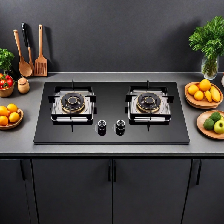 Wholesale High Quality Tempered Glass 2 Burner Gas Hob Built in Double Burner Gas Cooker Stove Cooktop for Home and Commercial