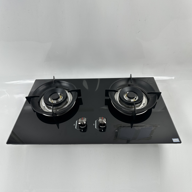 Factory Direct Hot Sale Tempered Glass 2 Burner Gas Stove Built in Gas Hob Cooktop with 2 Ring Gas Burners