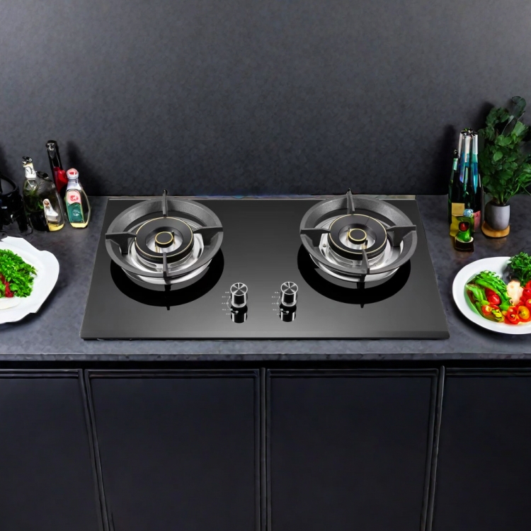 Wholesale High Quality Built In Tempered Glass 2 Burner Gas Cooktop Sleek and Durable Kitchen Stove for Modern Kitchen