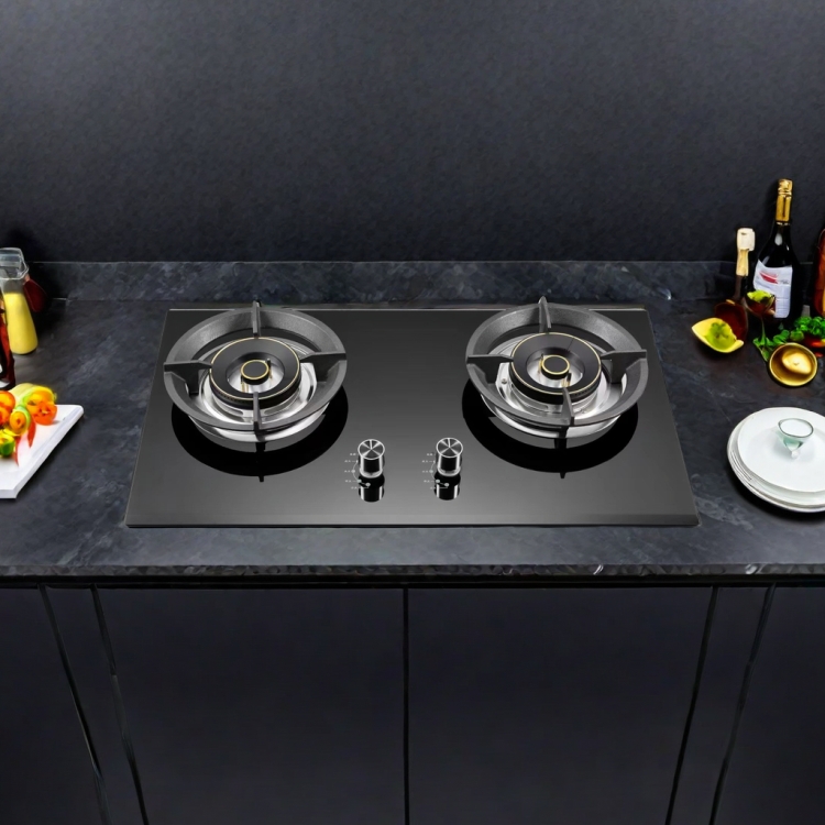 Wholesale High Quality Built In Tempered Glass 2 Burner Gas Cooktop Sleek and Durable Kitchen Stove for Modern Kitchen