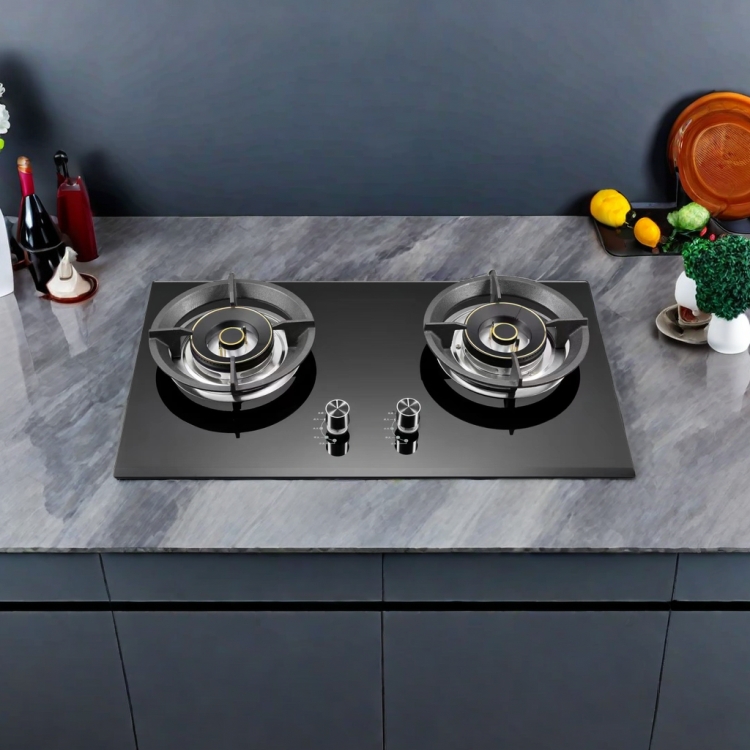 Wholesale High Quality Built In Tempered Glass 2 Burner Gas Cooktop Sleek and Durable Kitchen Stove for Modern Kitchen