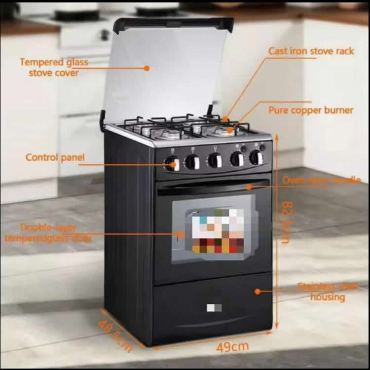 4 Four Burners Free Standing Compact Stove Gas Oven Multi-functional Intelligent Household Gas Electric Oven With Grill