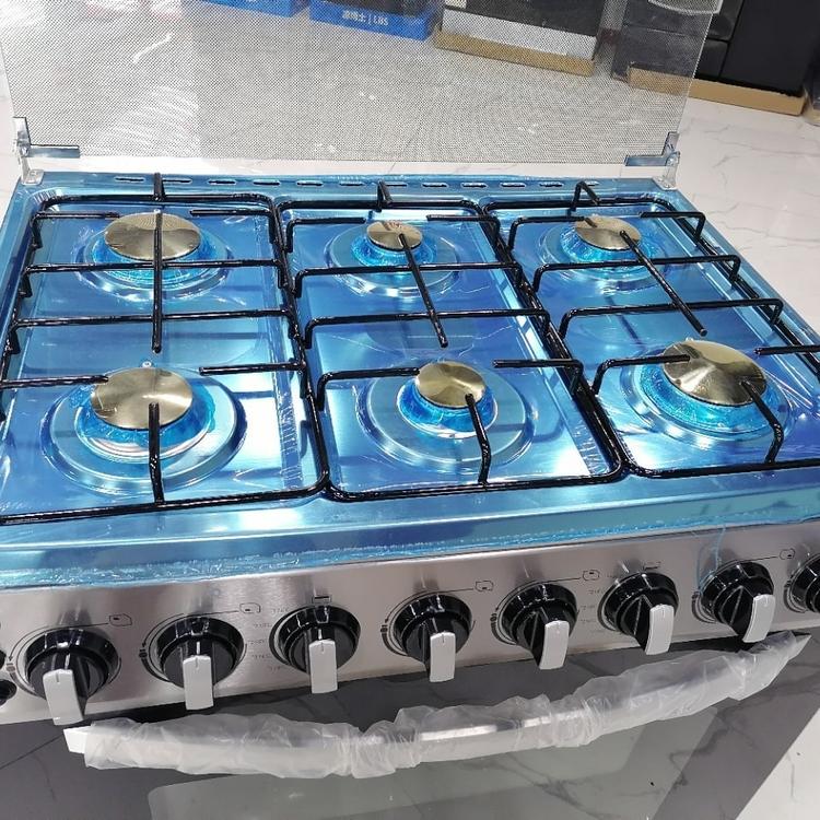 Hot Selling Cooking Range Oven Capacity 120L Stainless Steel Work Top Plate 6 Burner Stove With Oven for Modern Kitchens