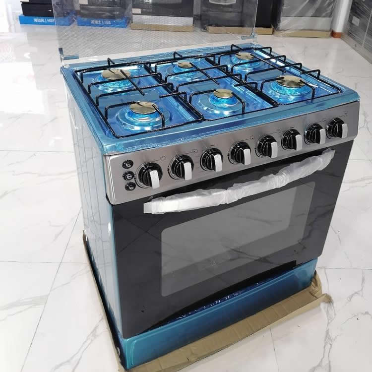 Hot Selling Cooking Range Oven Capacity 120L Stainless Steel Work Top Plate 6 Burner Stove With Oven for Modern Kitchens